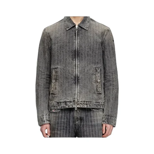 Blouson Jacket In Herringbone Denim