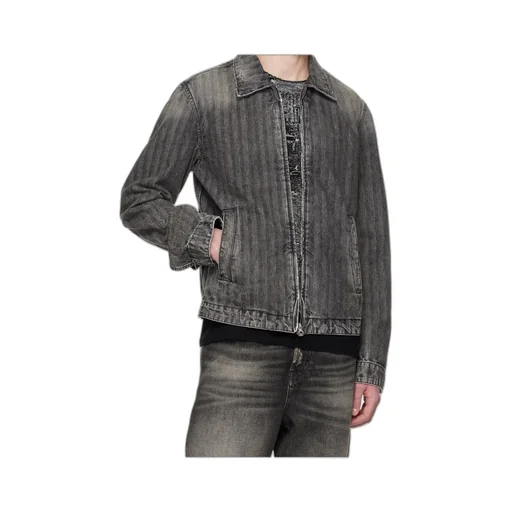 Blouson Jacket In Herringbone Denim