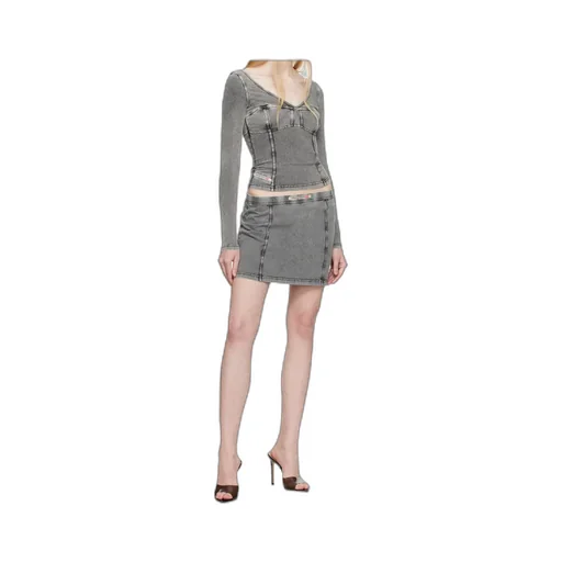 T-Elin Long-Sleeved Denim Effect Top