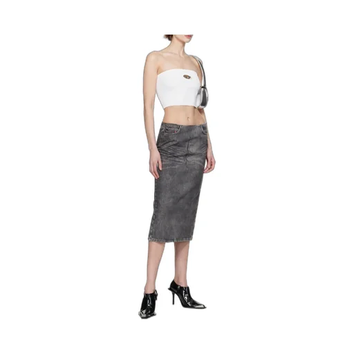 Midi Skirt In Tailoring Pinstripe Denim