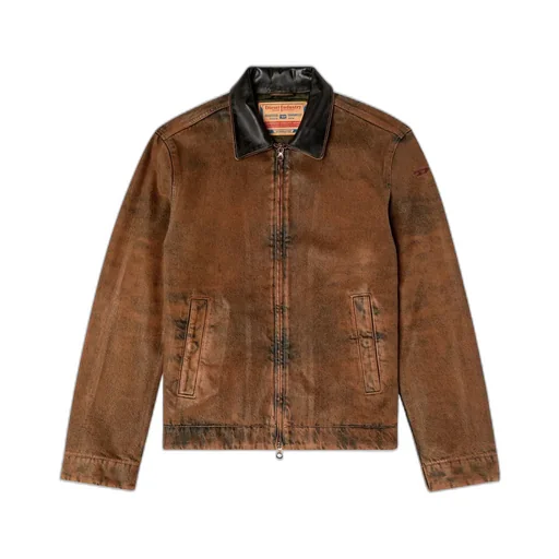 Coated Denim Padded Blouson Jacket