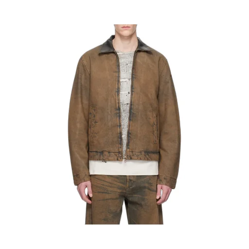 Coated Denim Padded Blouson Jacket