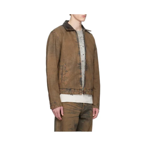 Coated Denim Padded Blouson Jacket