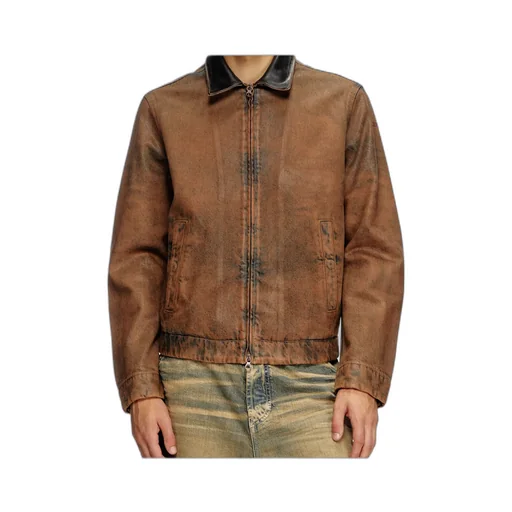 Coated Denim Padded Blouson Jacket
