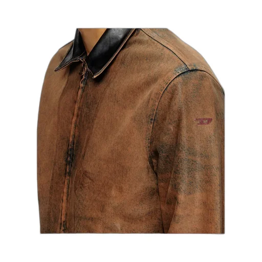 Coated Denim Padded Blouson Jacket