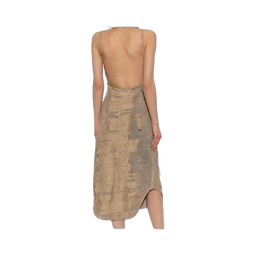 De-Vera-Fsg Distressed Floating-Thread Denim Dress