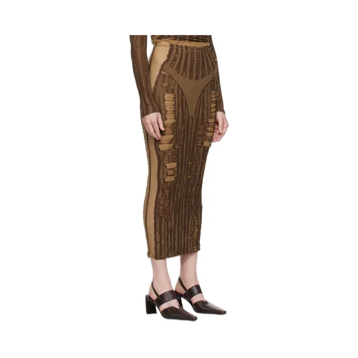 M-Calina Distressed Midi Skirt
