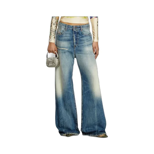 1996 D-Sire Wide-Leg Distressed Jeans