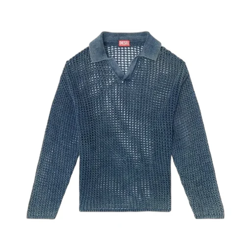 K-Squared Open-Knit Polo Jumper