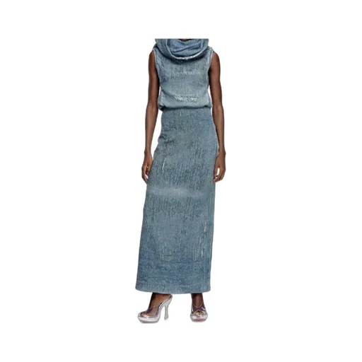 De-Megan-Fsg Distressed Denim Skirt