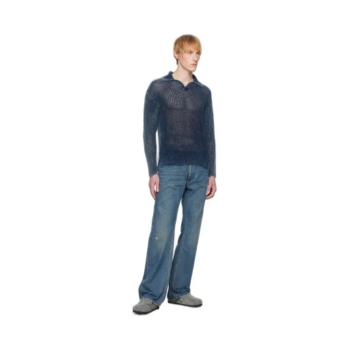 K-Squared Open-Knit Polo Jumper