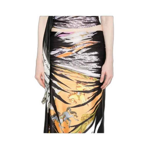 O-Pary Bandana Print Draped Skirt