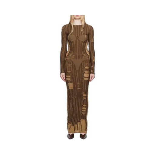 M-Calimera Semi-Sheer Panelled Maxi Dress