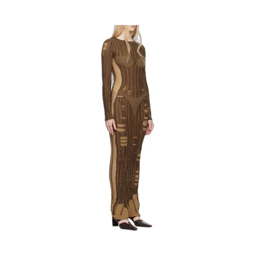 M-Calimera Semi-Sheer Panelled Maxi Dress