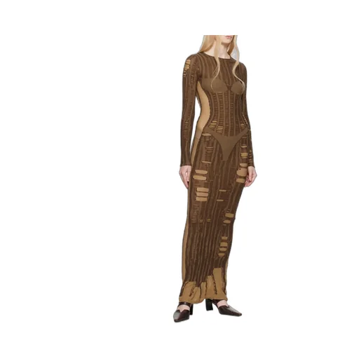 M-Calimera Semi-Sheer Panelled Maxi Dress