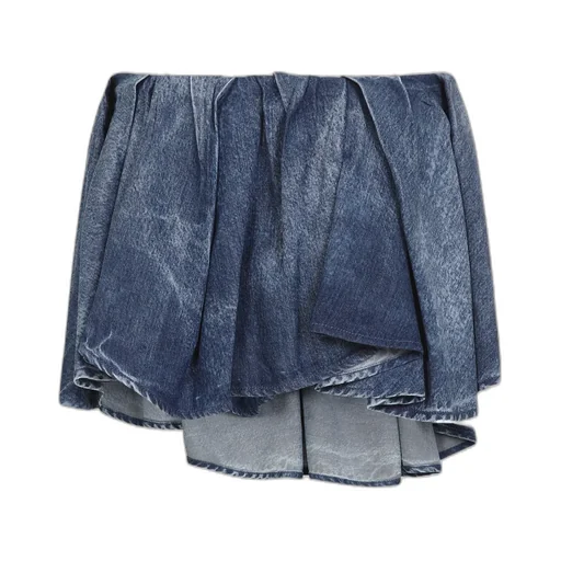 Asymmetric Denim Skirt