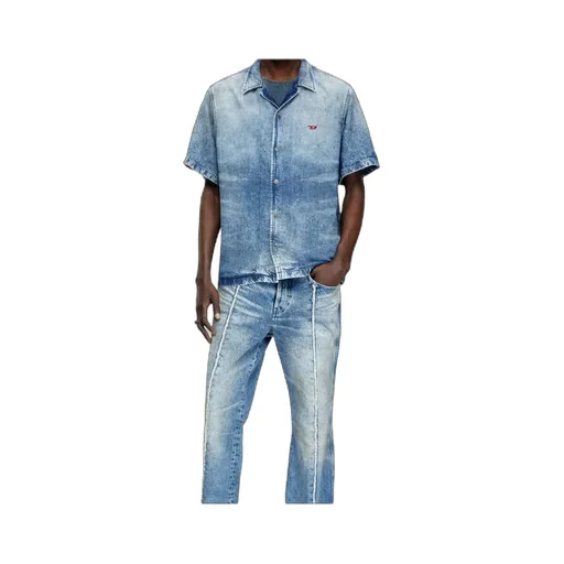 D-Nabil-Fsg Distressed Denim Bowling Shirt