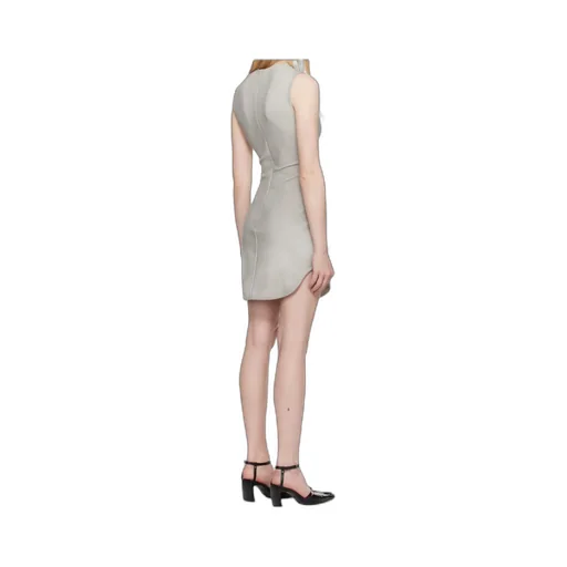 D-Yasmi Distressed Fringed Neckline Mini Dress