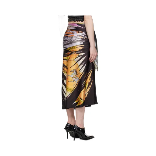 O-Pary Bandana Print Draped Skirt
