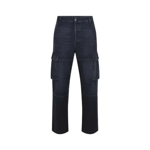Logo Plaque Button Detailed Jeans