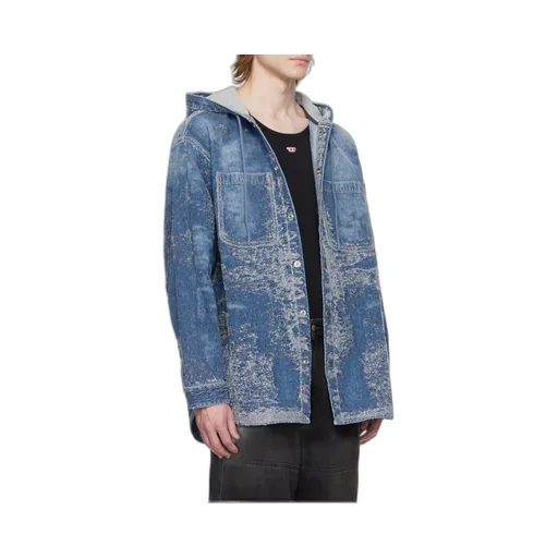 D-Dewny-Hood Distressed Denim Jacket