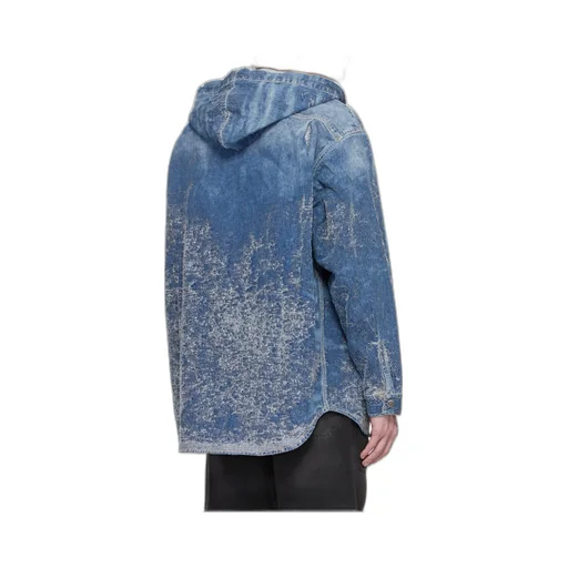 D-Dewny-Hood Distressed Denim Jacket