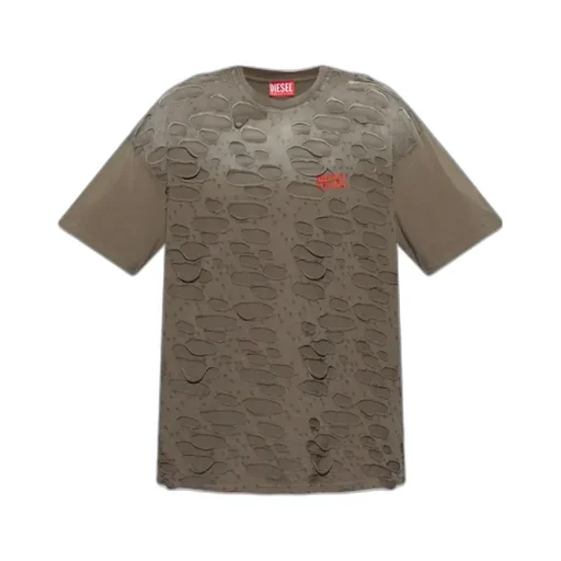 Ripped Crewneck Drop-Shoulder T-Shirt