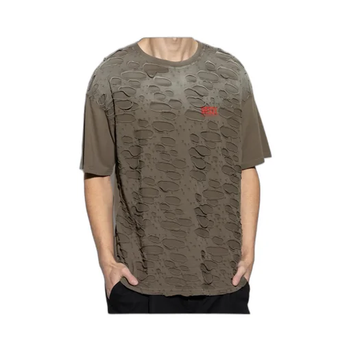 Ripped Crewneck Drop-Shoulder T-Shirt
