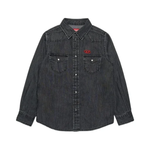 Oval-D Logo Embroidered Denim Shirt