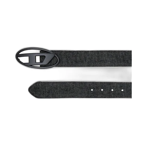 Logo Buckle Embellished Denim Belt