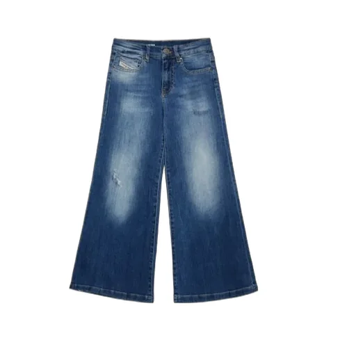 Distressed Wide-Leg Jeans