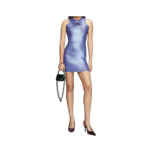 M-Caddix-M Metallic Ribbed Knit Mini Dress