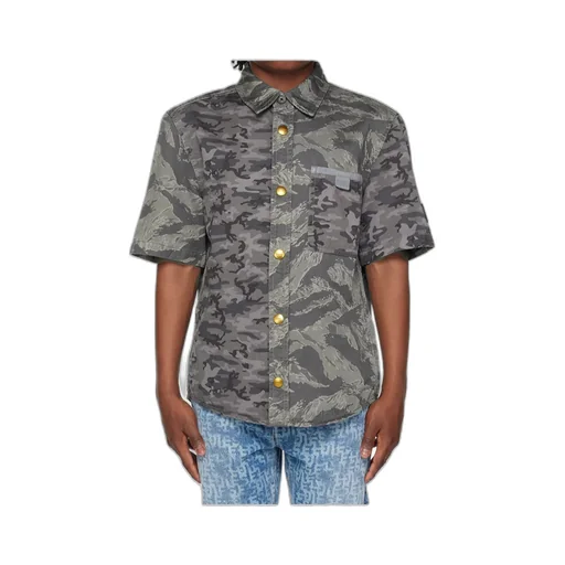 Camouflage-Print Short-Sleeved Shirt