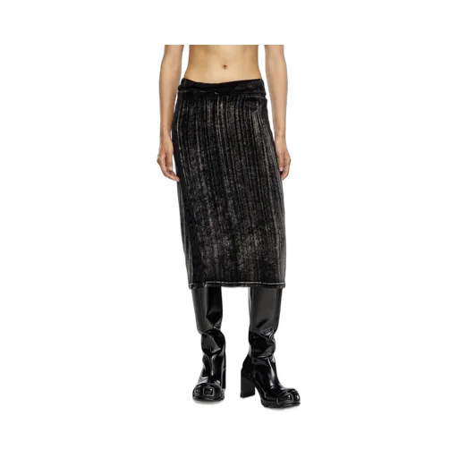 High-Waisted Faded-Effect Pencil Skirt