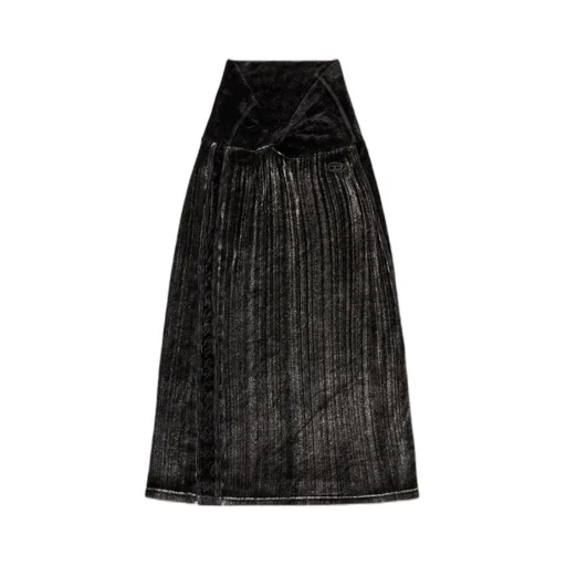 High-Waisted Faded-Effect Pencil Skirt