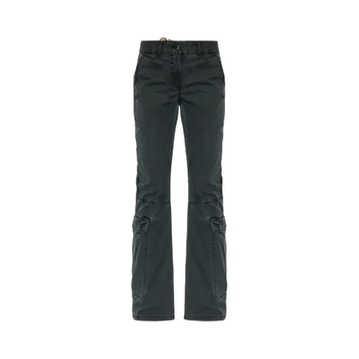 Low-Rise Cotton Flared Trousers