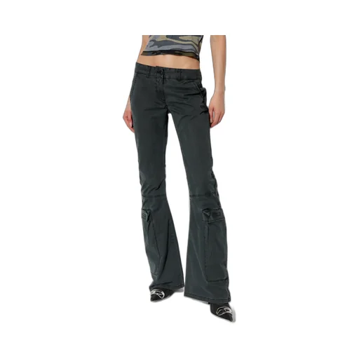Low-Rise Cotton Flared Trousers