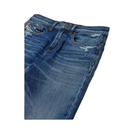 Mid-Rise Distressed Slim-Fit Jeans