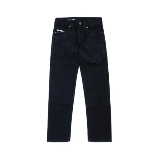 Distressed Straight-Leg Jeans