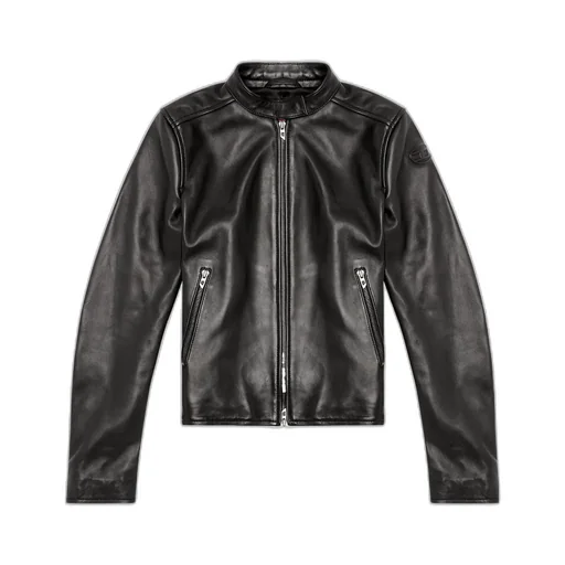 L-Ayla Zipped Leather Biker Jacket