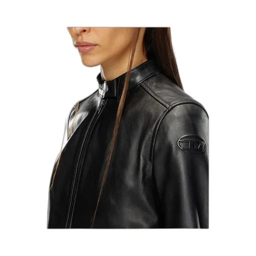 L-Ayla Zipped Leather Biker Jacket