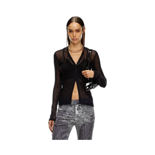 M-Arina Semi-Sheer Button-Up Cardigan