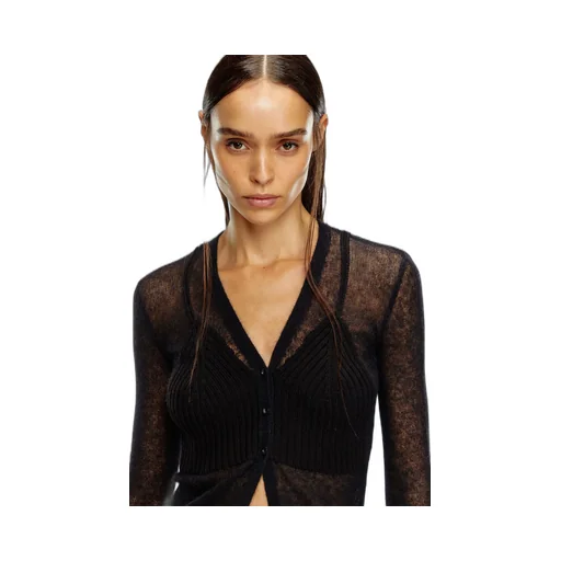 M-Arina Semi-Sheer Button-Up Cardigan