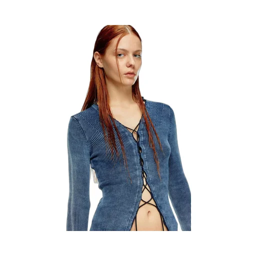 M-Acerata Ribbed-Knit Cardigan