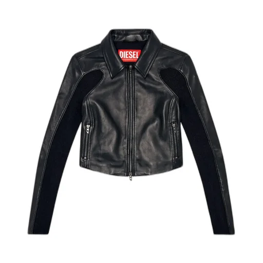 L-Totem-P1 Cropped Leather Jacket