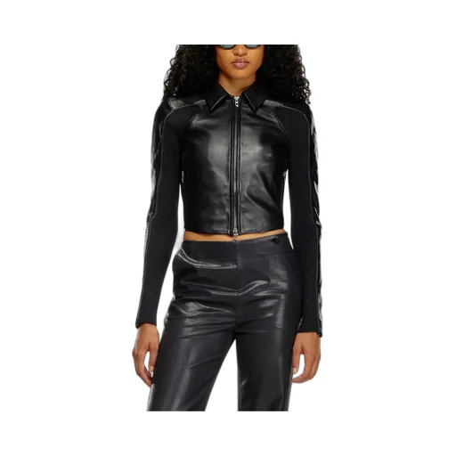 L-Totem-P1 Cropped Leather Jacket