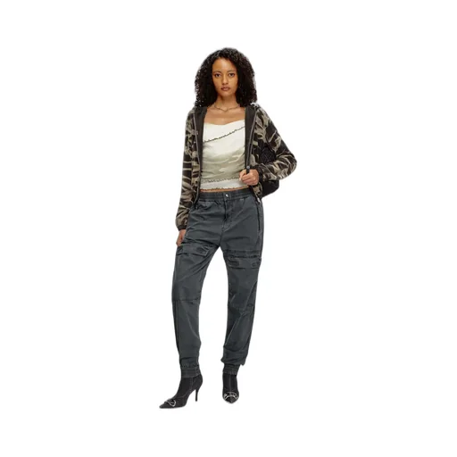 Elasticated-Waistband Cargo Track Pants