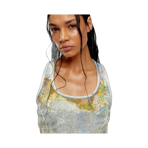 De-Detop-Fse Denim Embellished Cropped Top