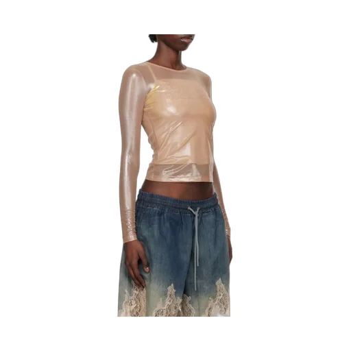T-Clau-M1 Semi-Sheer Top