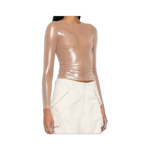T-Clau-M1 Semi-Sheer Top